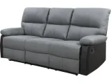 HABITAT ET JARDIN Canapé relax ""Lincoln"" - 197 x 89 x 103 cm - 3 places - Noir / Gris foncé