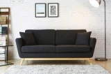 CONCEPT USINE Canapé scandinave 3 places Hoga gris anthracite