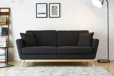 Canapé scandinave 3 places Hoga gris anthracite