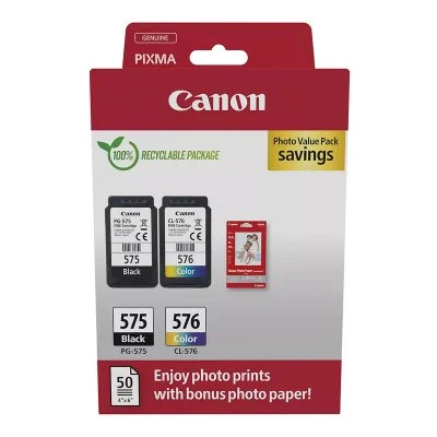Canon Multipack PG-575 + CL-576 + 50 feuilles papier photo