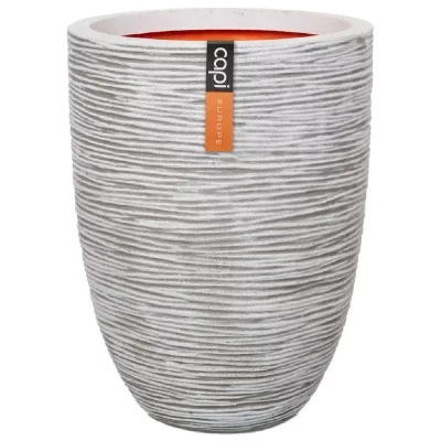 Capi Pot à fleurs Nature Rib Elégant bas 36 x 47 cm Ivoire KOFI782