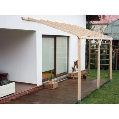Carport mural pergola 15 m² bois autoclavé habrita - car3050am -