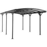 VENTE UNIQUE Carport pergola simple autoportant en aluminium - 1 voiture - 15,15 m² - Gris anthracite - baresa