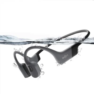Casque de sport à conduction osseuse sans fil Shokz OpenSwim Pro avec réduction active du bruit Gris