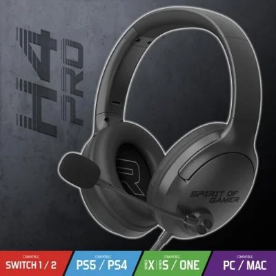 Casque Gaming - SPIRIT OF GAMER - PRO H4 DARK - Filaire - Stéréo 2.0 - Circum-aural
