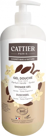 CATTIER - Gel douche sans sulfate Parfum Vanille - Tonka 1L