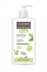 CATTIER Kids Shampoing Douche 2 en 1 Pomme Verte Bio 500ml