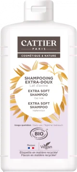 CATTIER Shampooing Extra Doux - Lait d'Avoine Bio, 1L