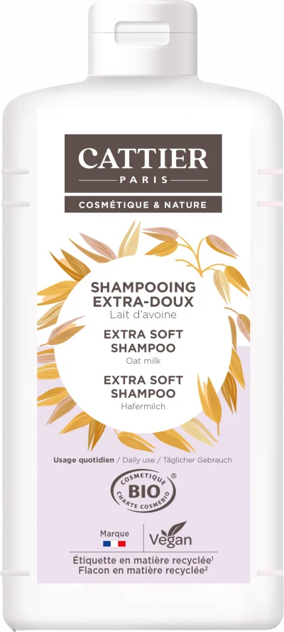 Cattier Shampooing Extra Doux - Lait d'Avoine Bio, 1L