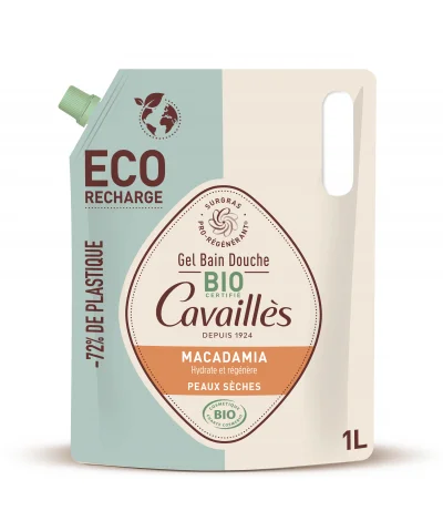 CAVAILLES Gel bain douche macadamia bio eco-recharge 1l