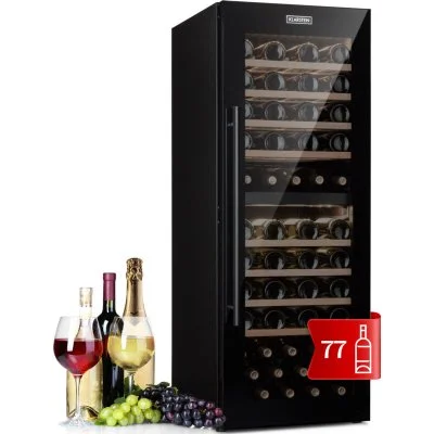 Cave à vin barossa 77 duo - 2 zones 191l 77 bouteilles classe b - noir