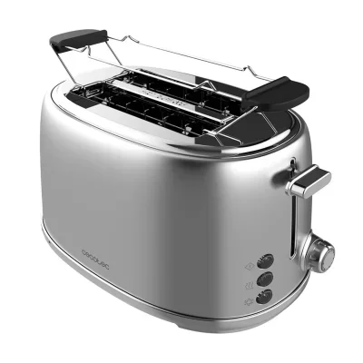 Cecotec - Grille-pain vertical Toast&Taste 1000 Retro Double Inox