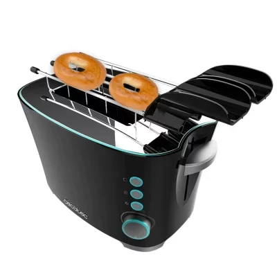 Cecotec Toast&Taste Double B Grille-pain 2 tranches avec levage et décongélation du pain Noir