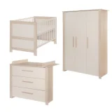 ROBA Chambre Bébé Évolutive Complète Avec Soft-close Momo Beige Cashmere - Chêne