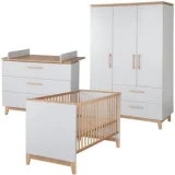ROBA Chambre Caro (Commode 3 Tiroirs) - Gris clair / Bois