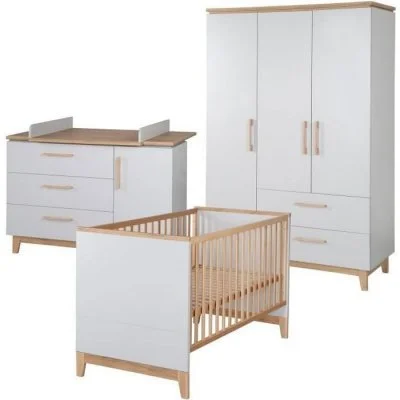 Chambre Roba Caro - Gris clair / Bois