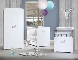 BABY PRICE Chambre trio lit et commode à langer en bois blanc NT372