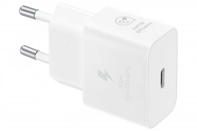 Chargeur SAMSUNG secteur Rapide - 25W USB C (avec câble) - Blanc