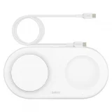 BELKIN Chargeur sans fil Qi2 (15 W) 2-en-1 - BoostCharge Pro - Blanc