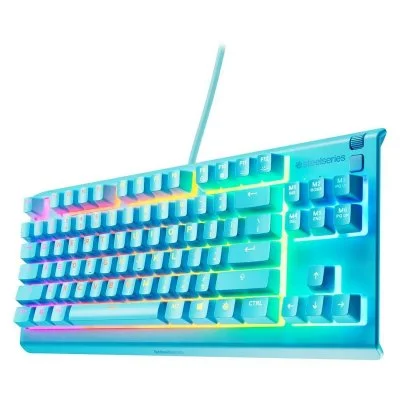 Clavier gaming filaire - STEELSERIES - Apex 3 TKL - Azerty - Bleu ciel