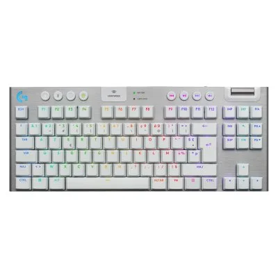 Clavier gaming mécanique sans fil ultra-plat Azerty Logitech G915 X Lightspeed TKL Tactile Blanc