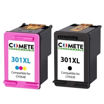 Comete consommable 301 xl 2 cartouche d'encre compatibles avec hp 301 xl 301xl noir + couleur