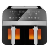 COMFY NEST Friteuse à air CNAFD45WB 2400W avec double panier et fenêtre - Gris et Noir