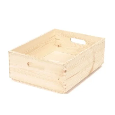 Compactor Boîte de rangement Bois Naturel 40 x 30 x H.14 cm
