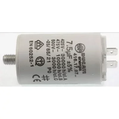 Condensateur 7.5uf 450v de demarrage pour seche linge candy - h339036