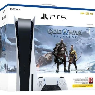 Console sony playstation 5 édition standard blanche + god of war ragn