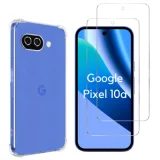 PHONILLICO Coque antichoc pour Google Pixel 10a et 2 Verres Trempé Film Protection Ecran