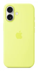APPLE Coque en silicone avec MagSafe jaune fluo pour iPhone 17
