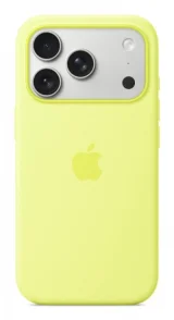 APPLE Coque en silicone avec MagSafe jaune fluo pour iPhone 17 Pro