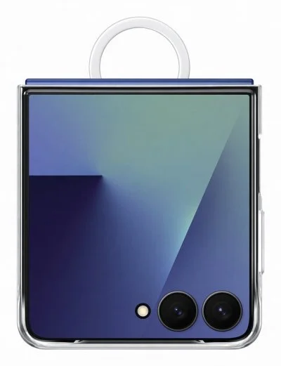 Coque avec anneau selfie Transparent pour Samsung Galaxy Z Flip 7