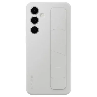 Coque en silicone avec lanière pour Samsung Galaxy S24 FE Gris