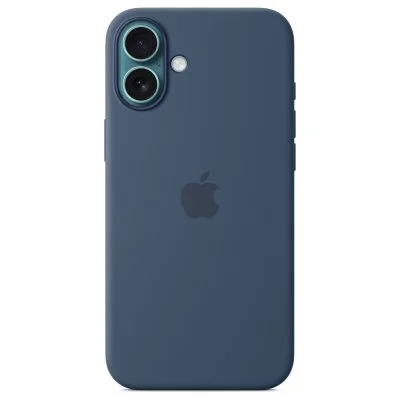 Coque en silicone avec MagSafe pour iPhone 16 Plus Denim