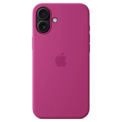 Coque en silicone avec MagSafe pour iPhone 16 Plus Fuchsia
