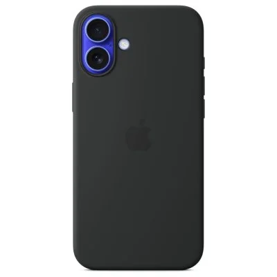 Coque en silicone avec MagSafe pour iPhone 16 Plus Noir