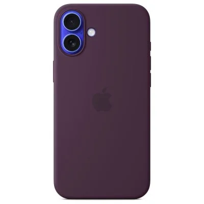 Coque en silicone avec MagSafe pour iPhone 16 Plus Prune