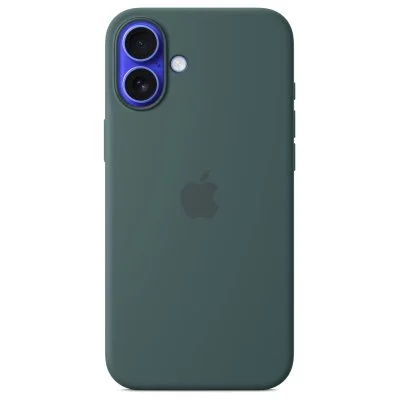 Coque en silicone avec MagSafe pour iPhone 16 Plus Vert lacustre