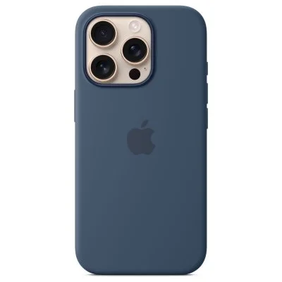 Coque en silicone avec MagSafe pour iPhone 16 Pro Max Denim