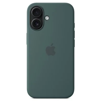 Coque en silicone avec MagSafe pour iPhone 16 Vert lacustre