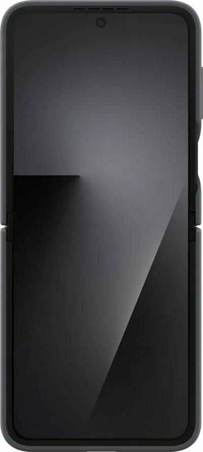 Coque en silicone noire avec anneau pour Galaxy Z Flip7 FE