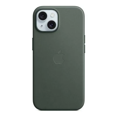 Coque en tissage fin avec MagSafe pour iPhone 15 Plus Chêne vert