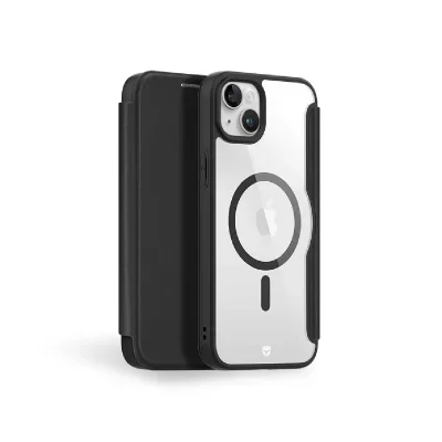 Coque et étui téléphone mobile Forcecase Folio Magsafe IP15 Noir