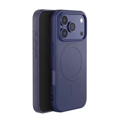 Coque MagSafe pour iPhone 17 Pro Max Silicone Bleu Ciel Bigben - Neuf