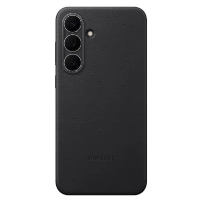 Coque pour Galaxy S25 FE en Cuir Premium Effet Grainé Samsung Noir