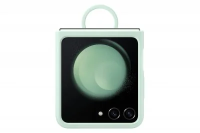 Coque Samsung Galaxy Z Flip 5 Silicone avec anneau - Vert d'eau - Neuf