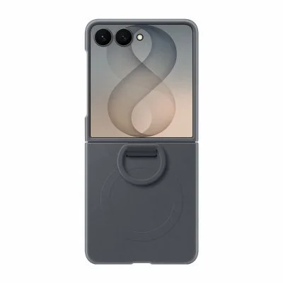 Coque Silicone Magnet Cover Ring Samsung Galaxy Z Flip 8 - Black