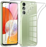 LITTLE BOUTIK Coque Silicone Transparente + 2 Verres Trempes Pour Samsung Galaxy A14 4G / 5G